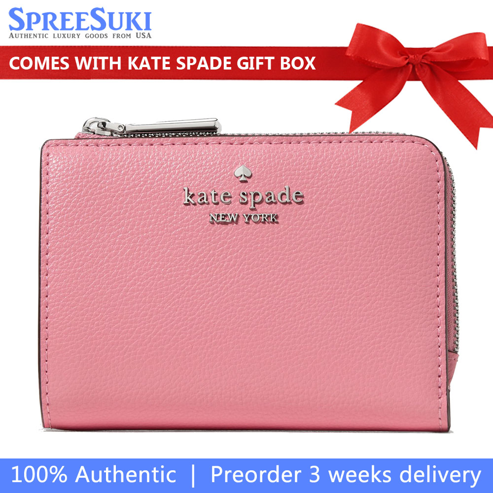 Kate Spade Small L-Zip Wallet Grapefruit Soda Pink # KN764