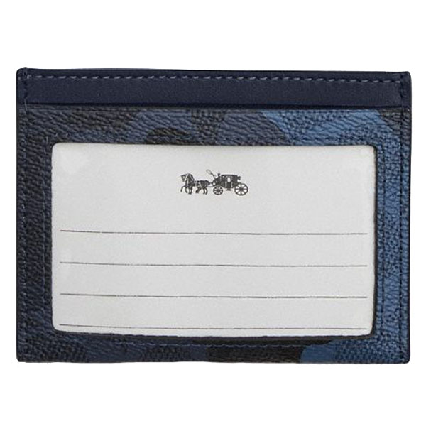 Coach Slim Id Card Case In Signature Camo Print Blue Multi # CY266