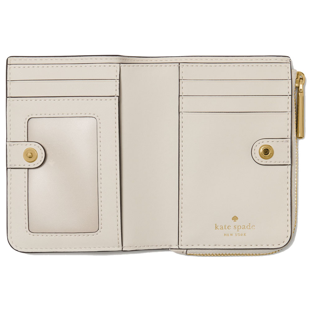 Kate Spade Small L-Zip Wallet Cashew Milk Cream # KN764