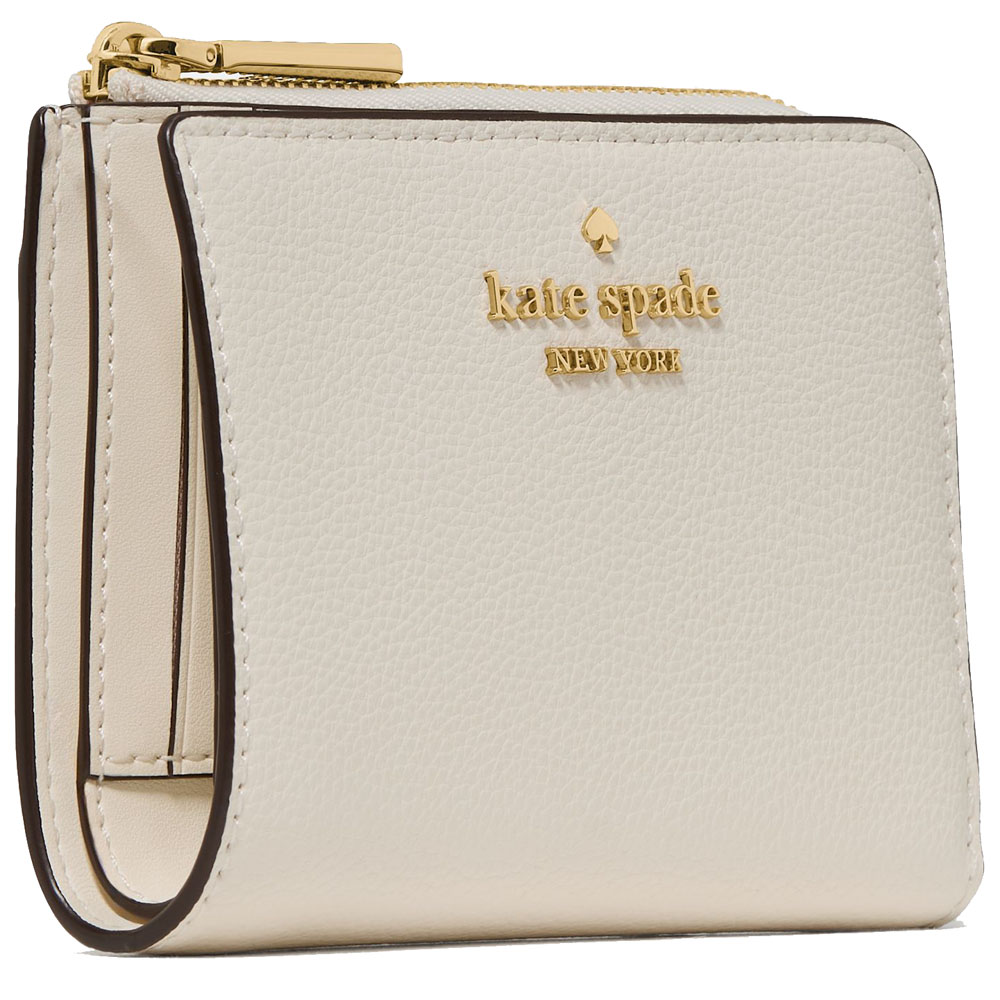 Kate Spade Small L-Zip Wallet Cashew Milk Cream # KN764