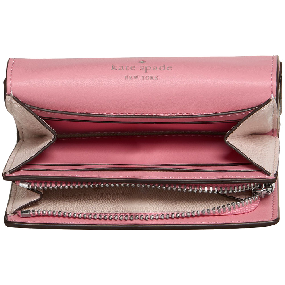 Kate Spade Small Wallet Kayla Small L-Zip Wallet Powdered Sugar Beige # KK056