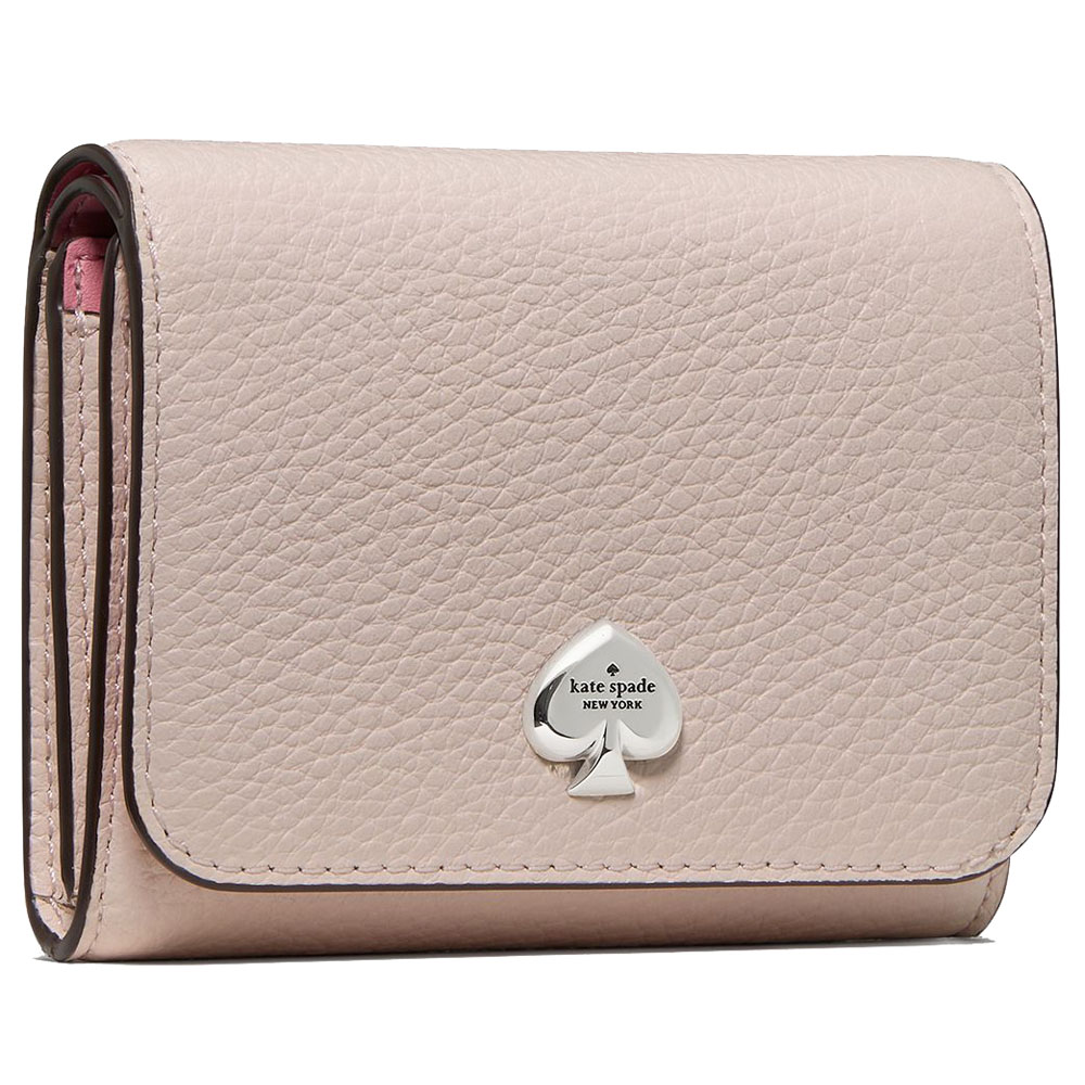 Kate Spade Small Wallet Kayla Small L-Zip Wallet Powdered Sugar Beige # KK056