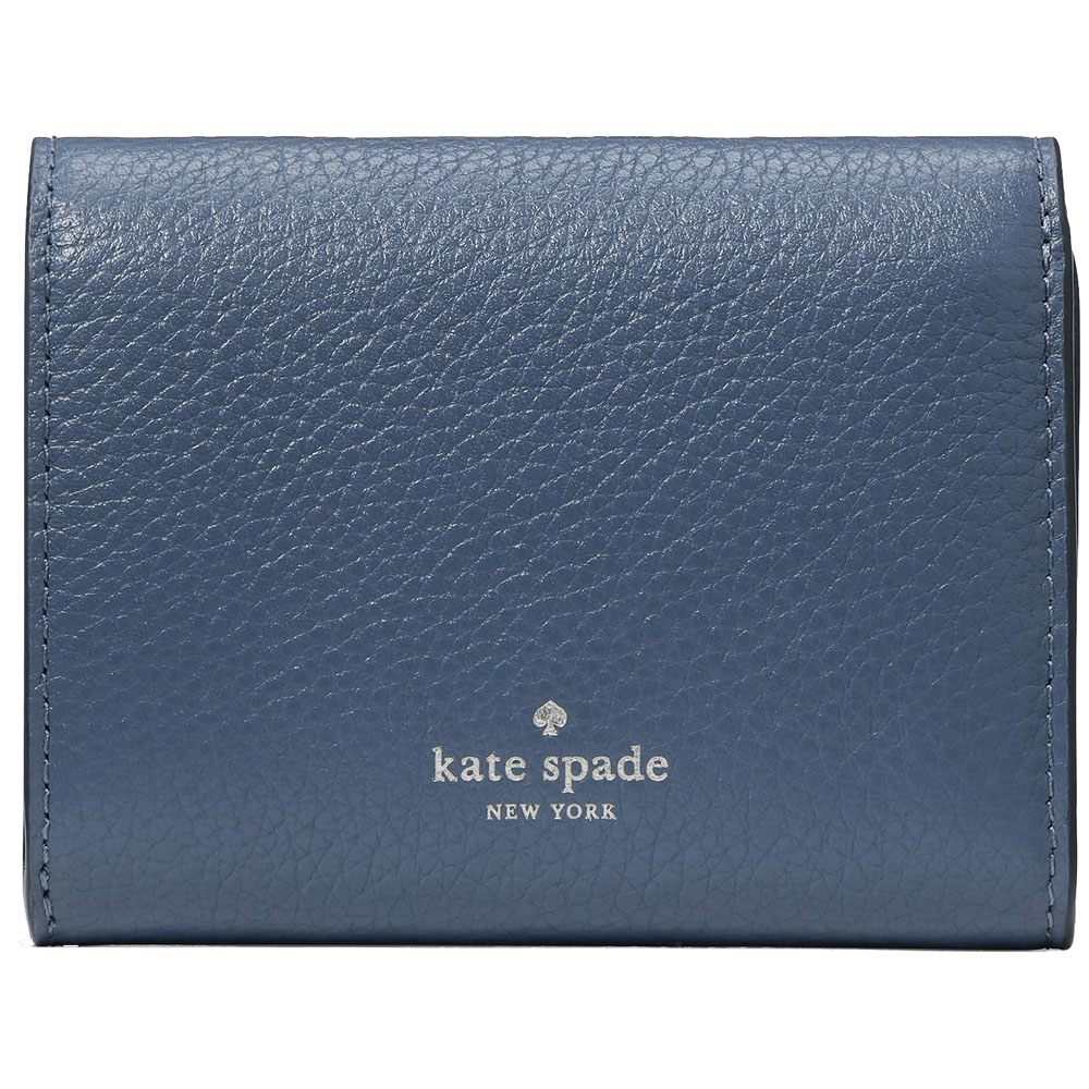 Kate Spade Small Wallet Kayla Small L-Zip Wallet Twilight Blue Navy Blue # KK056