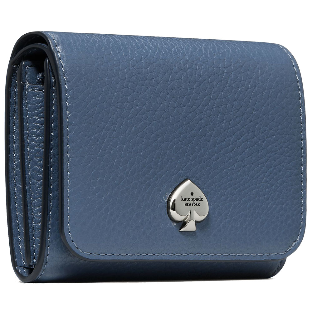 Kate Spade Small Wallet Kayla Small L-Zip Wallet Twilight Blue Navy Blue # KK056