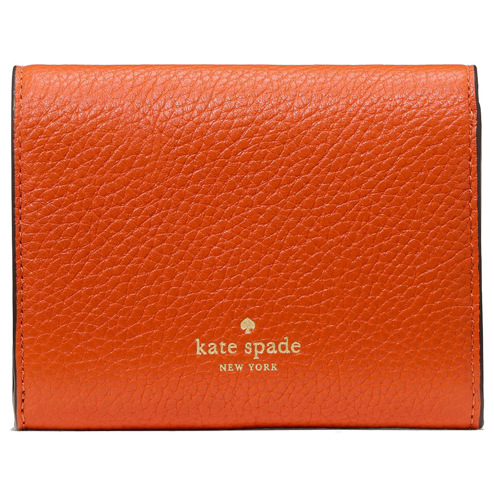 Kate Spade Small Wallet Kayla Small L-Zip Wallet Fiery Orange # KK056