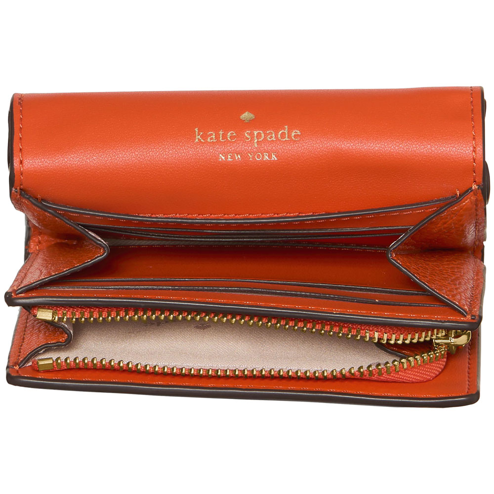 Kate Spade Small Wallet Kayla Small L-Zip Wallet Fiery Orange # KK056