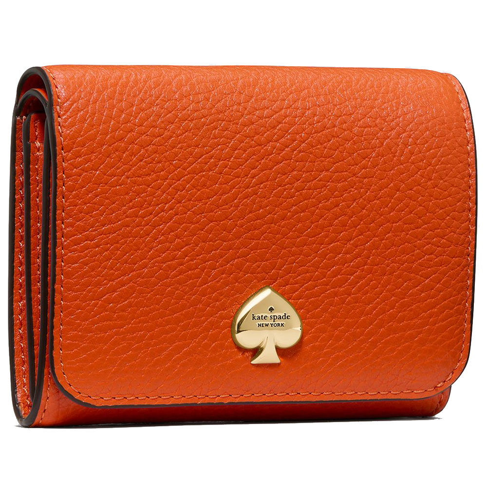 Kate Spade Small Wallet Kayla Small L-Zip Wallet Fiery Orange # KK056