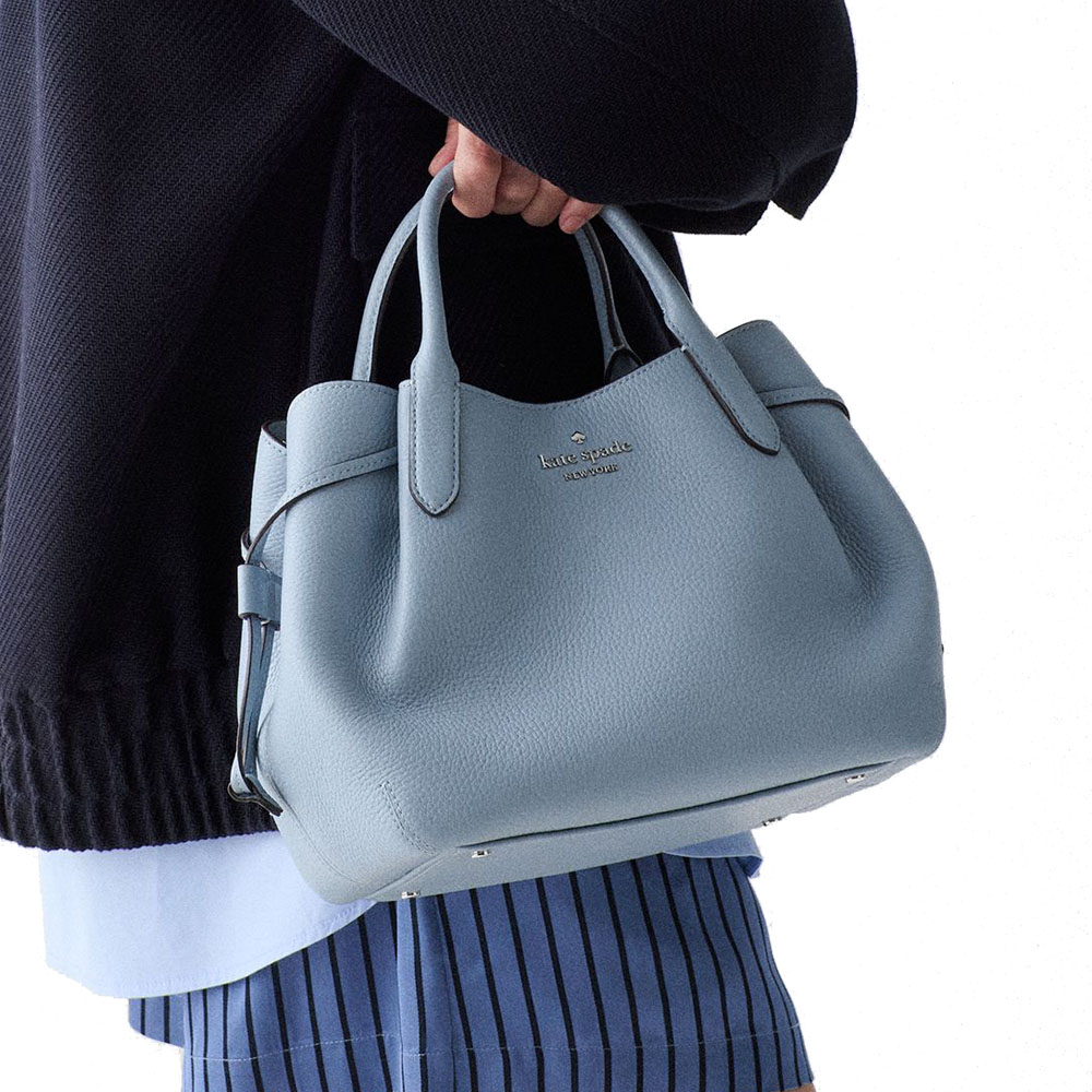 Kate Spade Sling Bag Crossbody Pebble Leather Dumpling Small Satchel Muted Blue # K8135