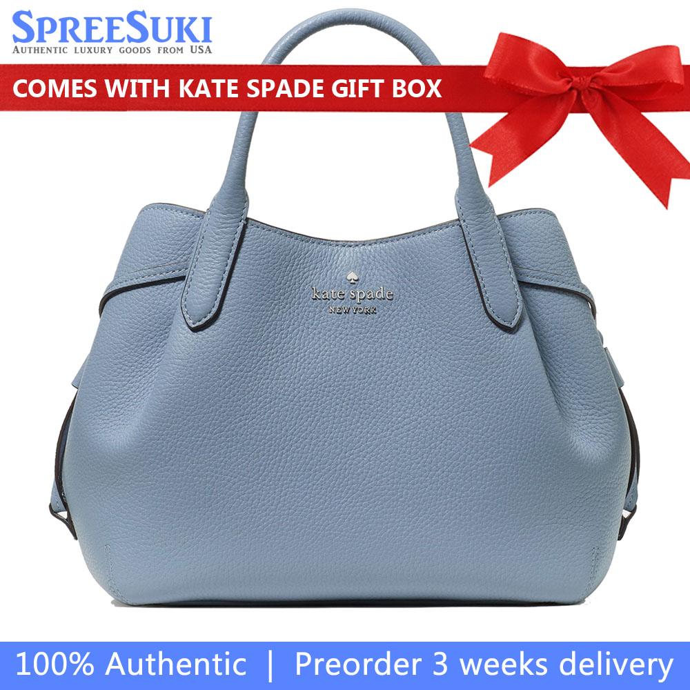 Kate Spade Sling Bag Crossbody Pebble Leather Dumpling Small Satchel Muted Blue # K8135