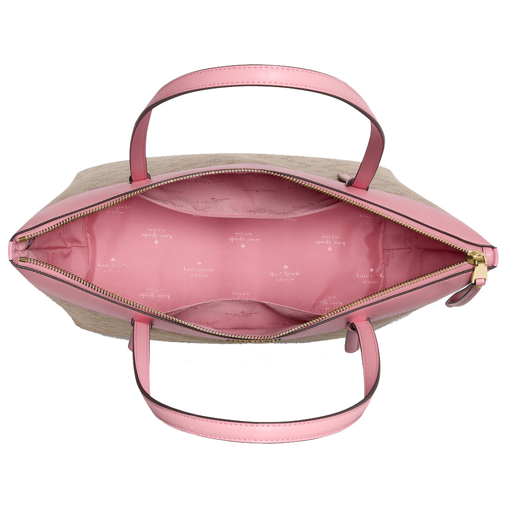 Kate Spade All Day Spade Flower Tote Bag With Charm Dark Beige Grapefruit Mult # KO143