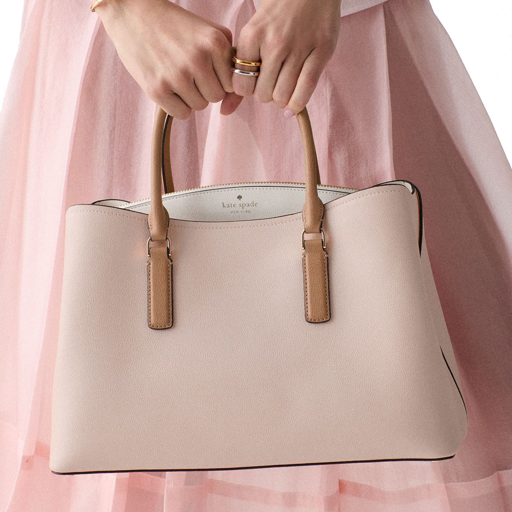 Kate Spade Thompson Street Satchel Bag Powdered Sugar Multi Beige # KO145