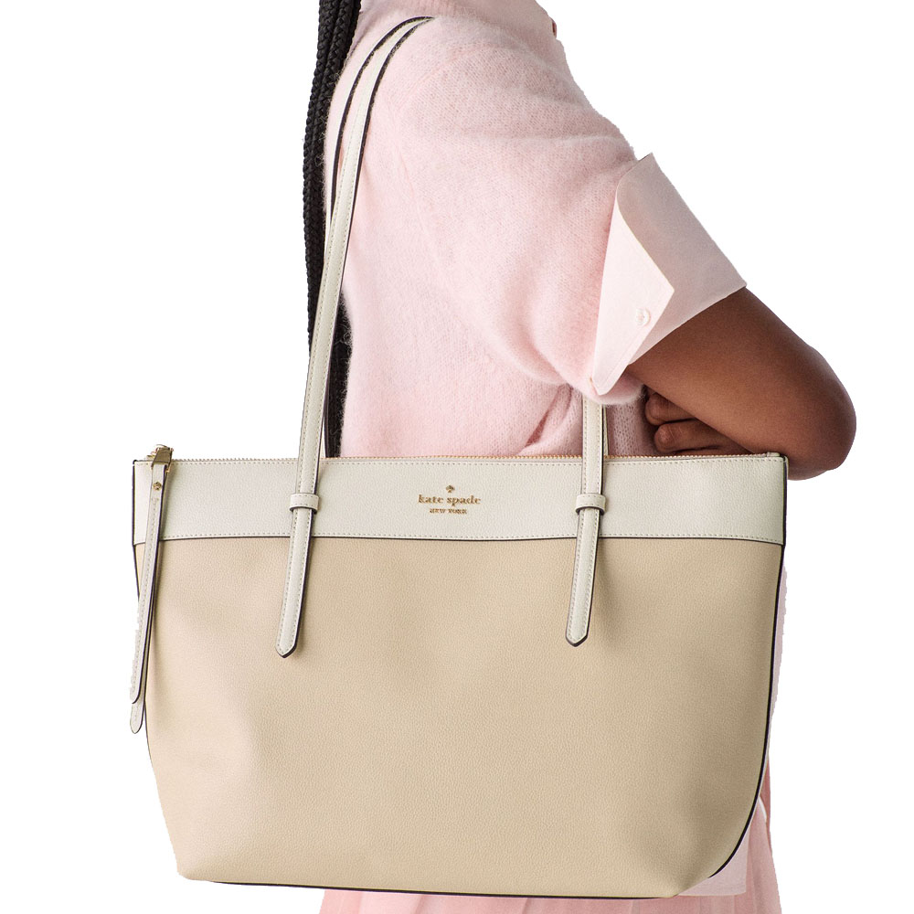 Kate Spade All Day Tote Milk Glass Multi Cream # KO386