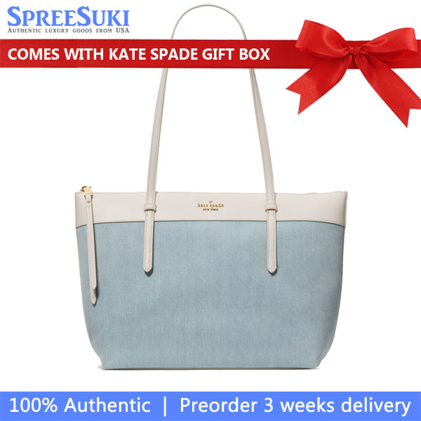 Kate Spade All Day Denim Tote Bag Blue Multicolor # KO141
