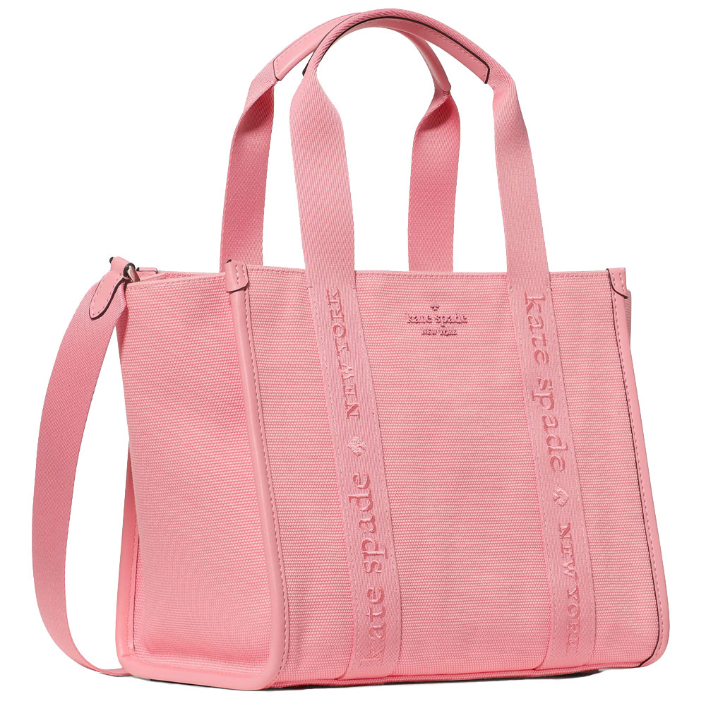 Kate Spade Kip Canvas Small Tote Grapefruit Soda Pink # KG767