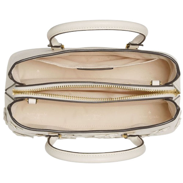 Kate Spade Thompson Street Floral Small Satchel Bag Cashew Milk Beige # KO150