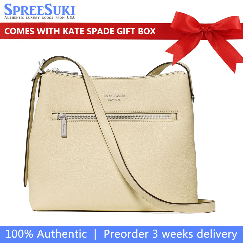 Kate Spade 454 Large Swingpack Buckle Crossbody Lemon Fondant Light yellow # KM715