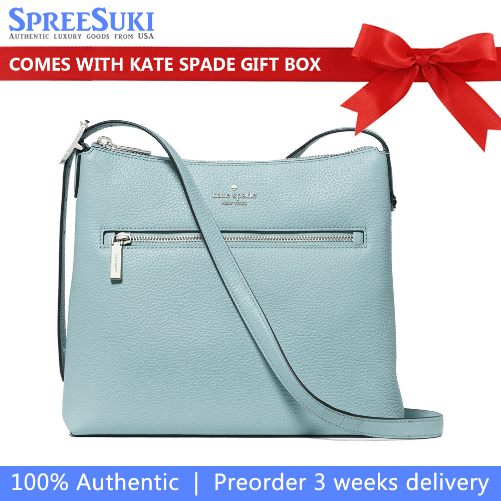 Kate Spade 454 Large Swingpack Buckle Crossbody Aventurine Blue # KM715