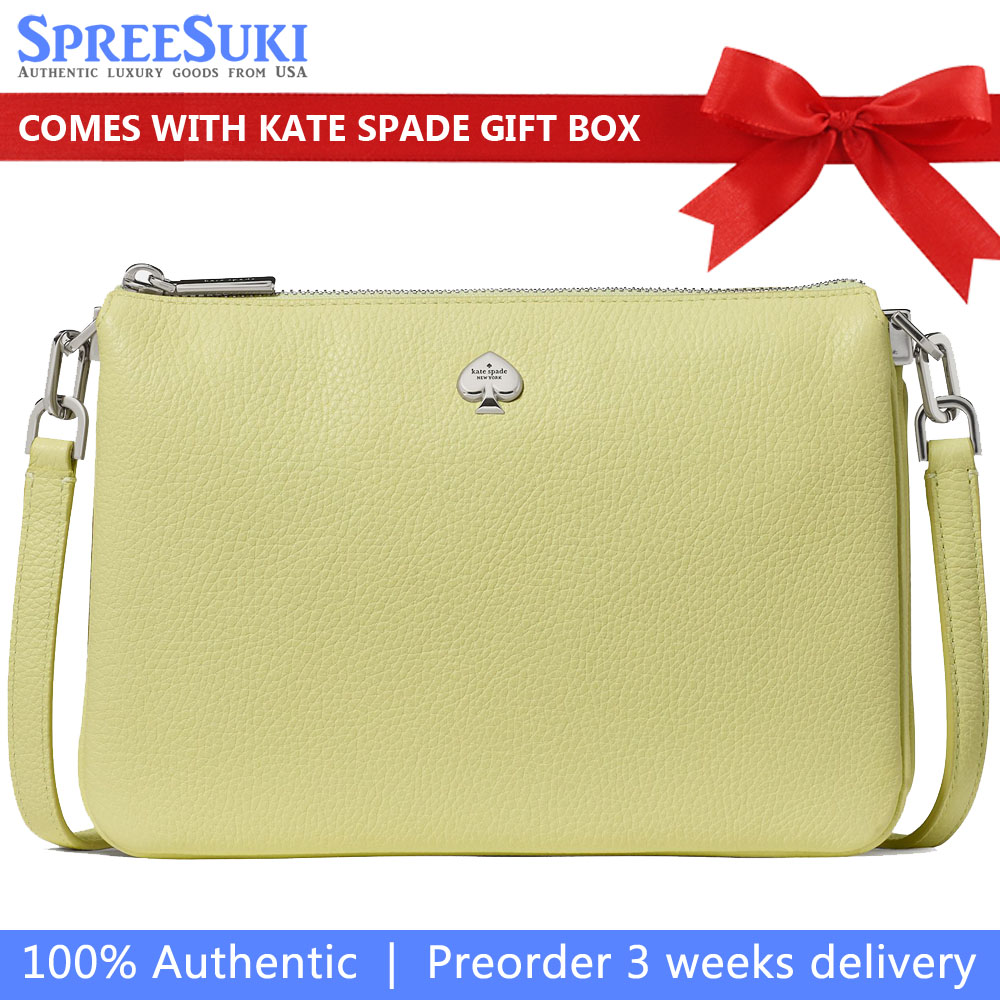 Kate Spade Kayla Small Triple Compartment Crossbody Tennis Ball Light yellow # KL806