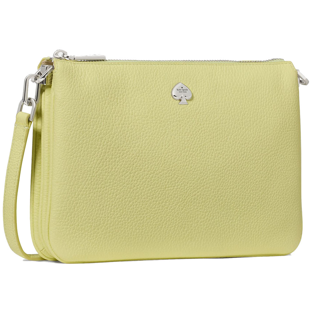 Kate Spade Kayla Small Triple Compartment Crossbody Tennis Ball Light yellow # KL806