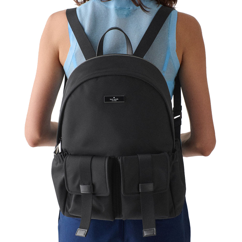Kate Spade Carter Ksnyl Cargo Large Backpack Black # KN670
