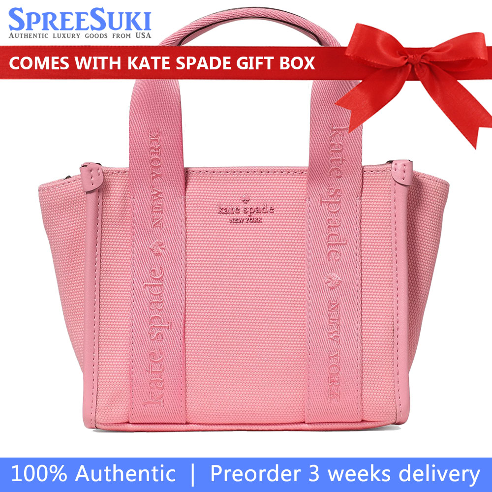 Kate Spade Kip Canvas Mini Tote Grapefruit Soda Pink # KL062