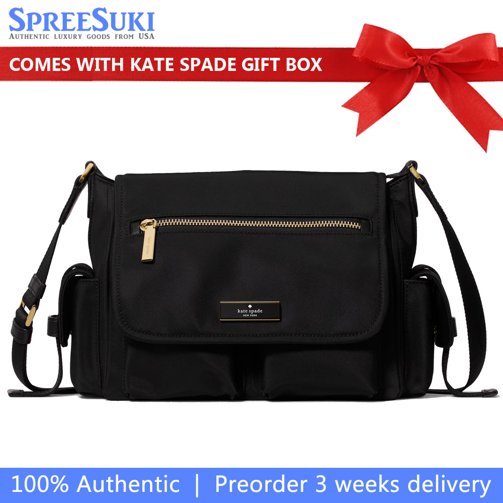 Kate Spade Carter Ksnyl Cargo Messenger Bag Black # KN672