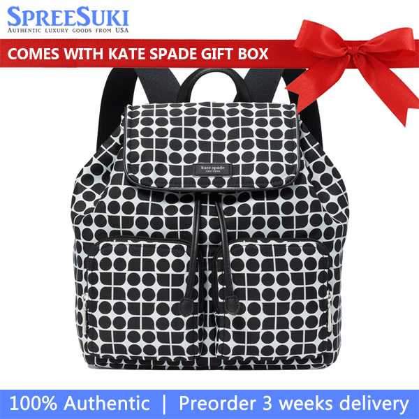 Kate Spade Noel Jacquard Backpack Black Multi # KG241