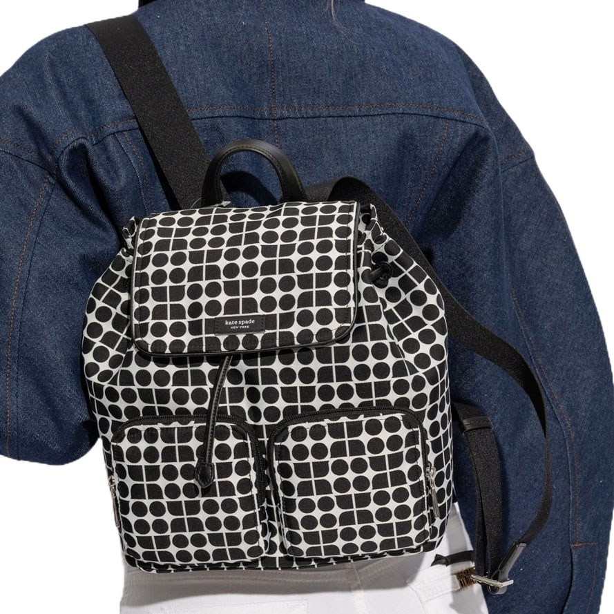 Kate Spade Noel Jacquard Backpack Black Multi # KG241