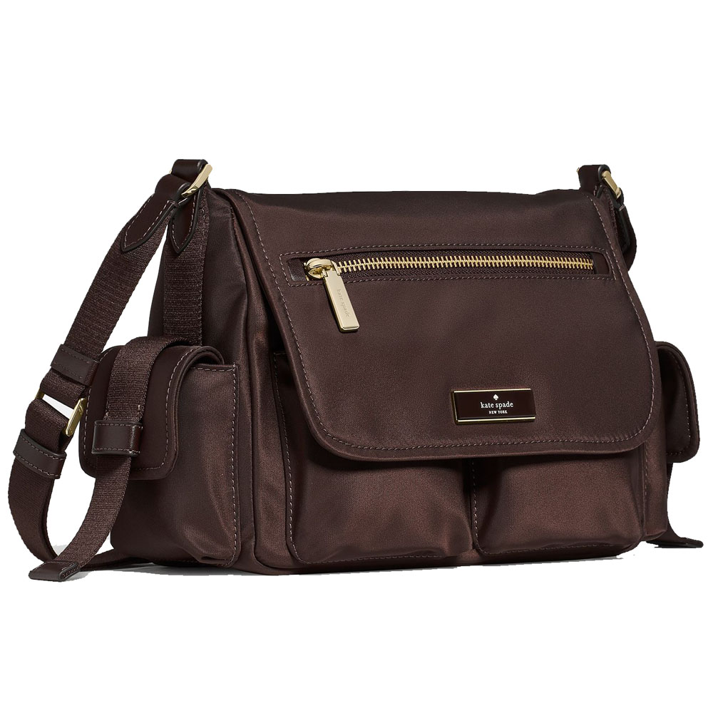 Kate Spade Carter Ksnyl Cargo Messenger Bag Hot Fudge Chocolate # KN672