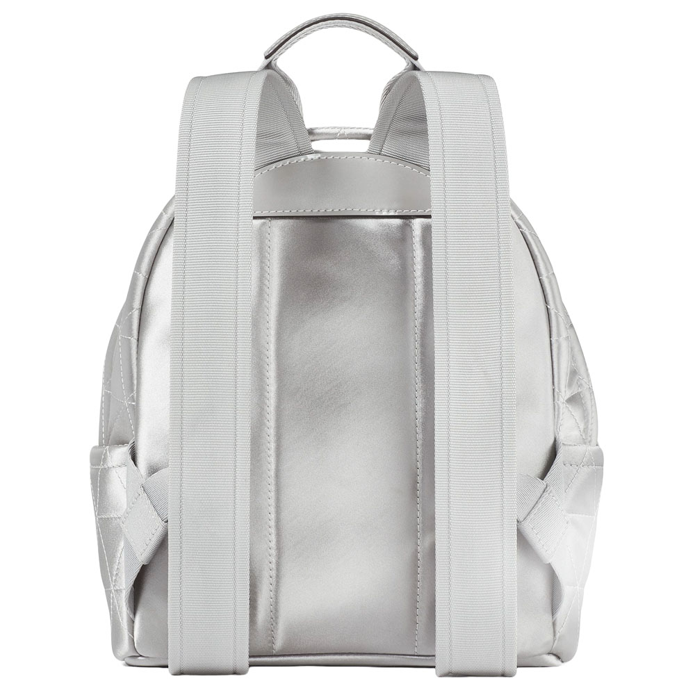 Kate Spade Sam Icon Quilted Satin Small Backpack Silver # KE236