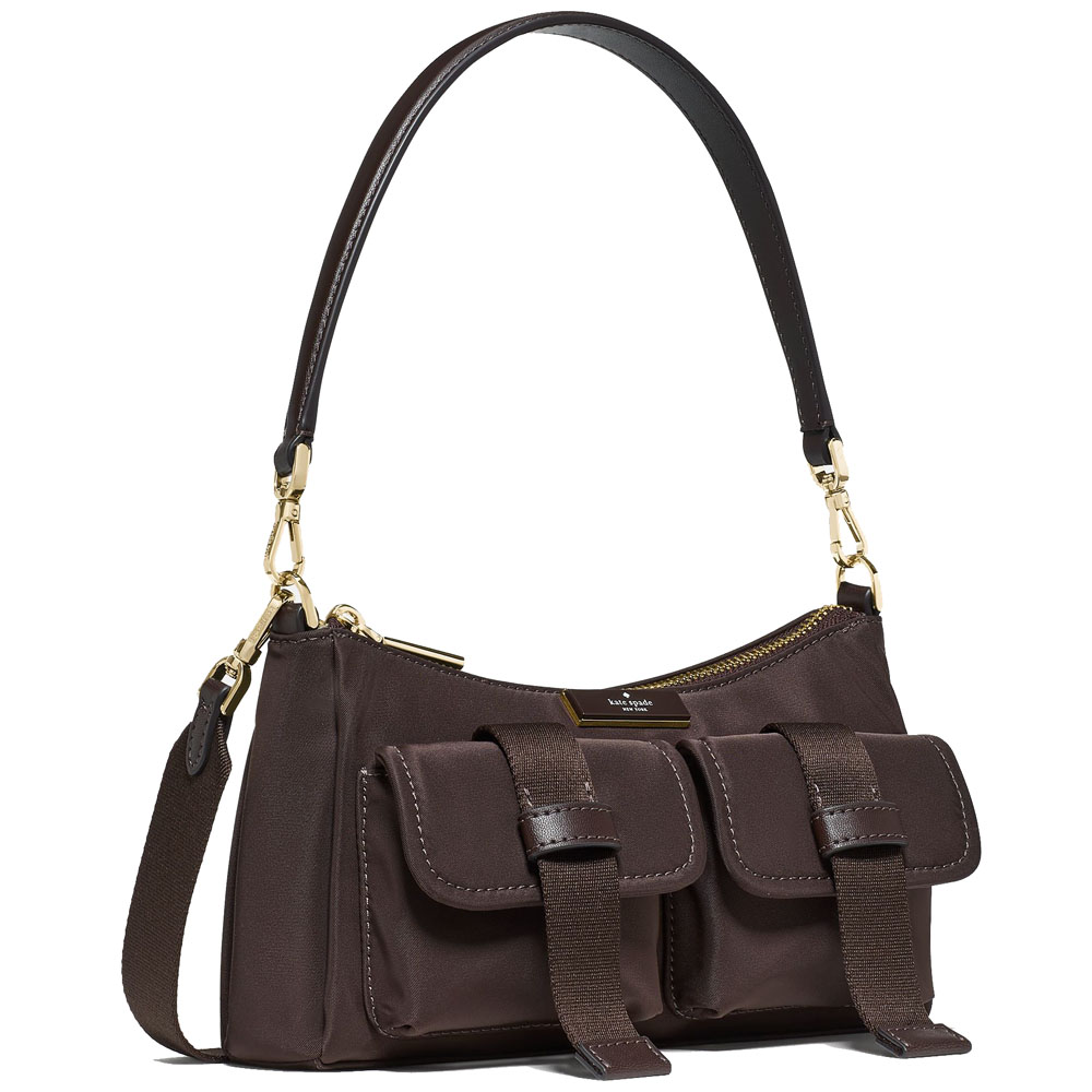 Kate Spade Carter Ksnyl Cargo Crossbody Bag Hot Fudge Chocolate # KN673