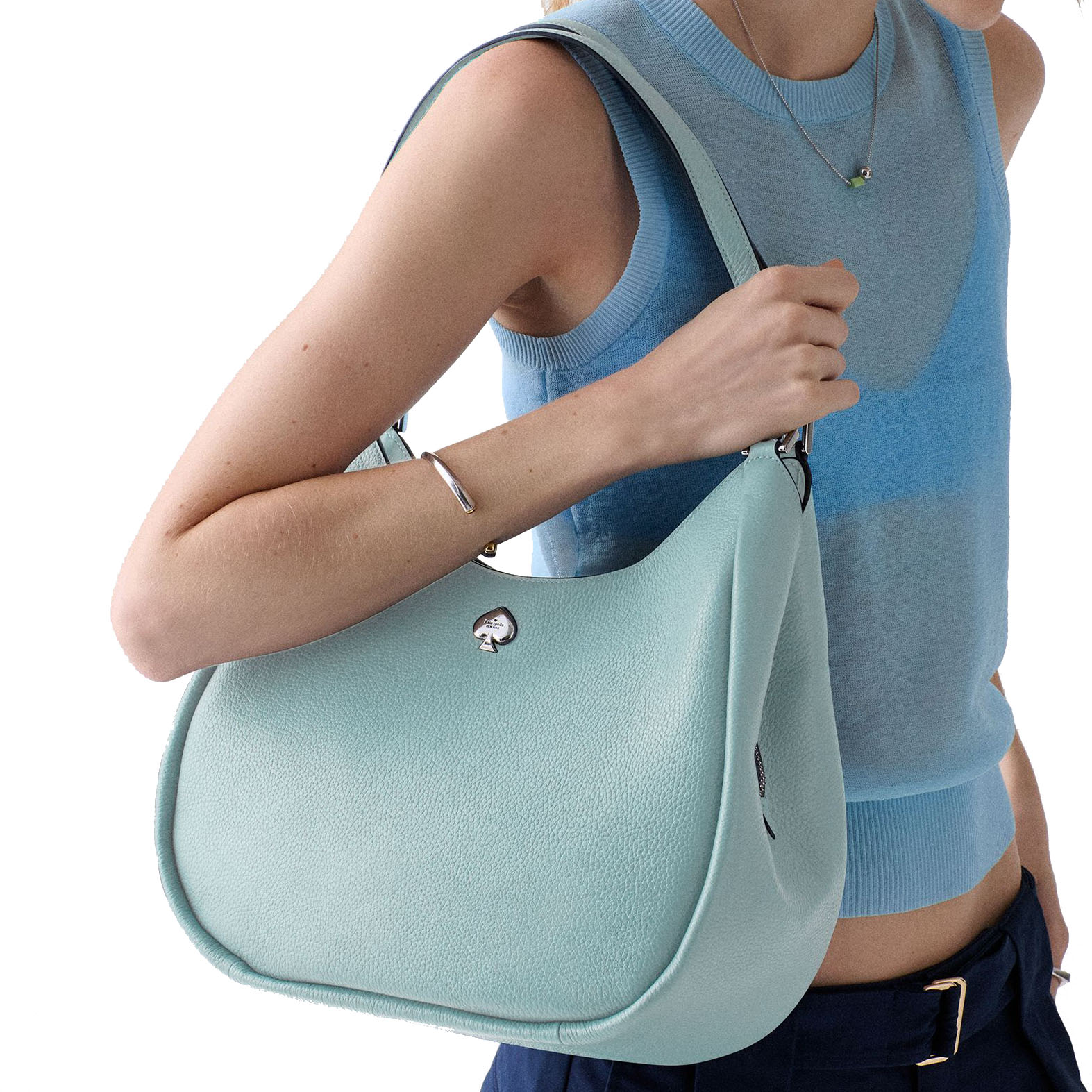 Kate Spade Kayla Large Triple Compartment Shoulder Bag Aventurine Blue # KL804