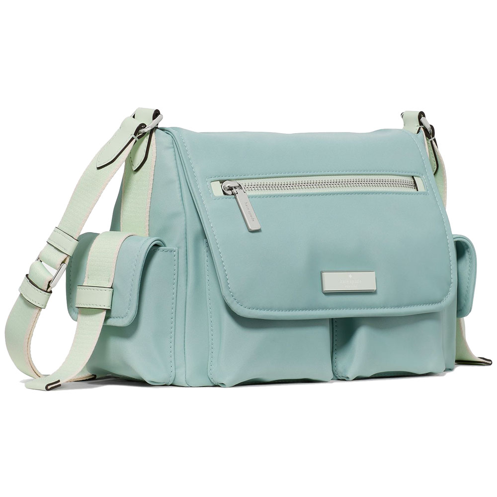 Kate Spade Carter Ksnyl Cargo Messenger Bag Aventurine Multi Light blue # KN668