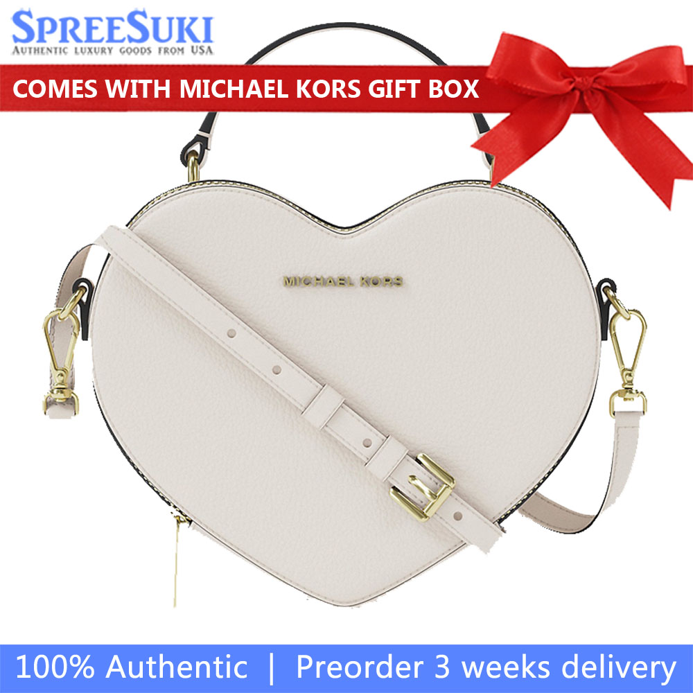 Michael Kors Jet Set Small Heart Crossbody Bag Light Cream Multi Off White # 35R6GTVC1Y