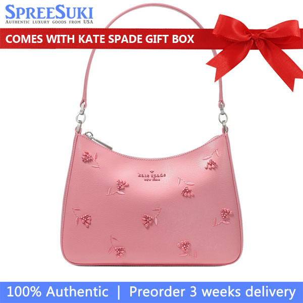 Kate Spade Margot Floral Shoulder Bag Grapefruit Soda Pink # KN604