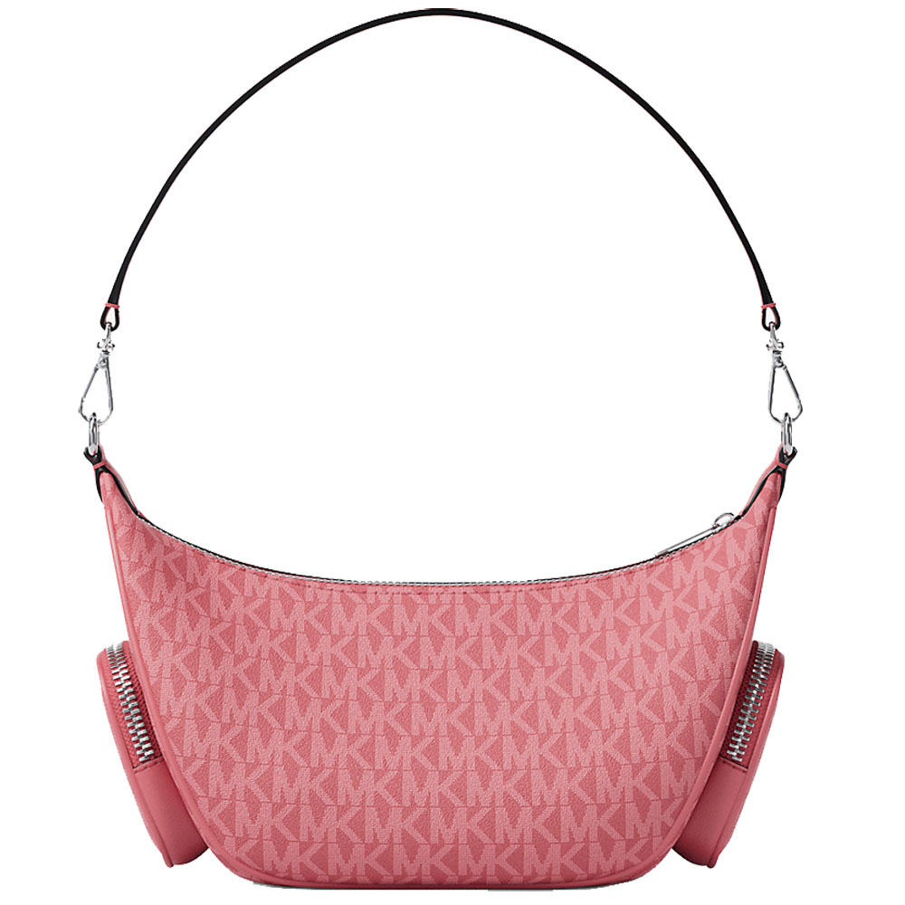 Michael Kors Merritt Small Signature Logo Convertible Shoulder Bag Hibiscus Pink # 35R6S0WC1V