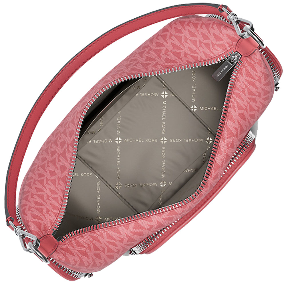 Michael Kors Merritt Small Signature Logo Convertible Shoulder Bag Hibiscus Pink # 35R6S0WC1V