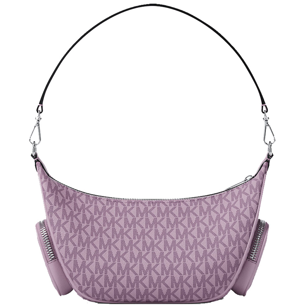 Michael Kors Merritt Small Signature Logo Convertible Shoulder Bag Light Quartz Light Purple # 35R6S0WC1V