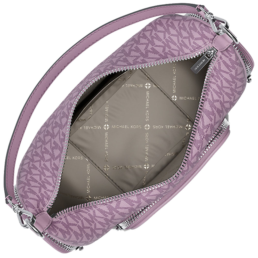 Michael Kors Merritt Small Signature Logo Convertible Shoulder Bag Light Quartz Light Purple # 35R6S0WC1V