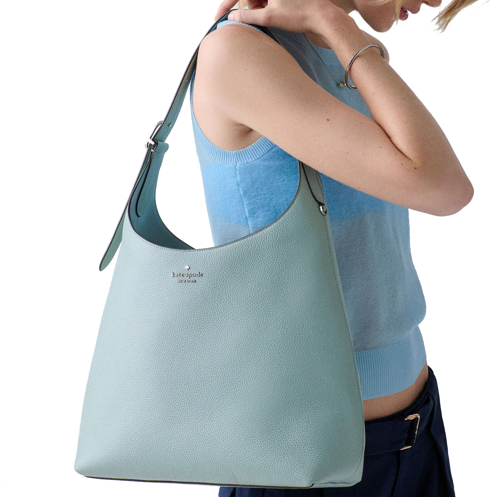 Kate Spade 454 Large Shoulder Bag Aventurine Blue # KL807