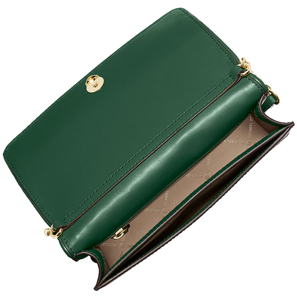 Michael Kors Jet Set Medium Woven Crossbody Bag Moss Dark Green # 35R6GTVC8Y