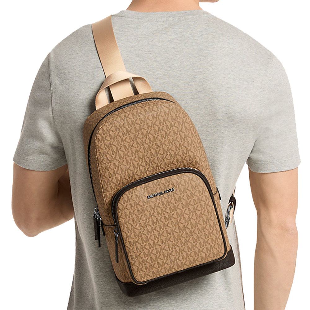 Michael Kors Cooper Logo Sling Pack Camel Brown # 37S1LCOY1B