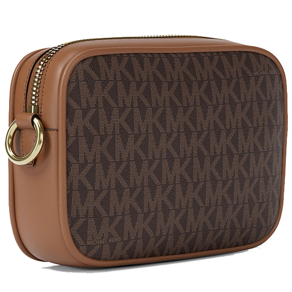 Michael Kors Jet Set Small Signature Logo Camera Crossbody Bag Brown Dark Brown # 35R6GTVC5B