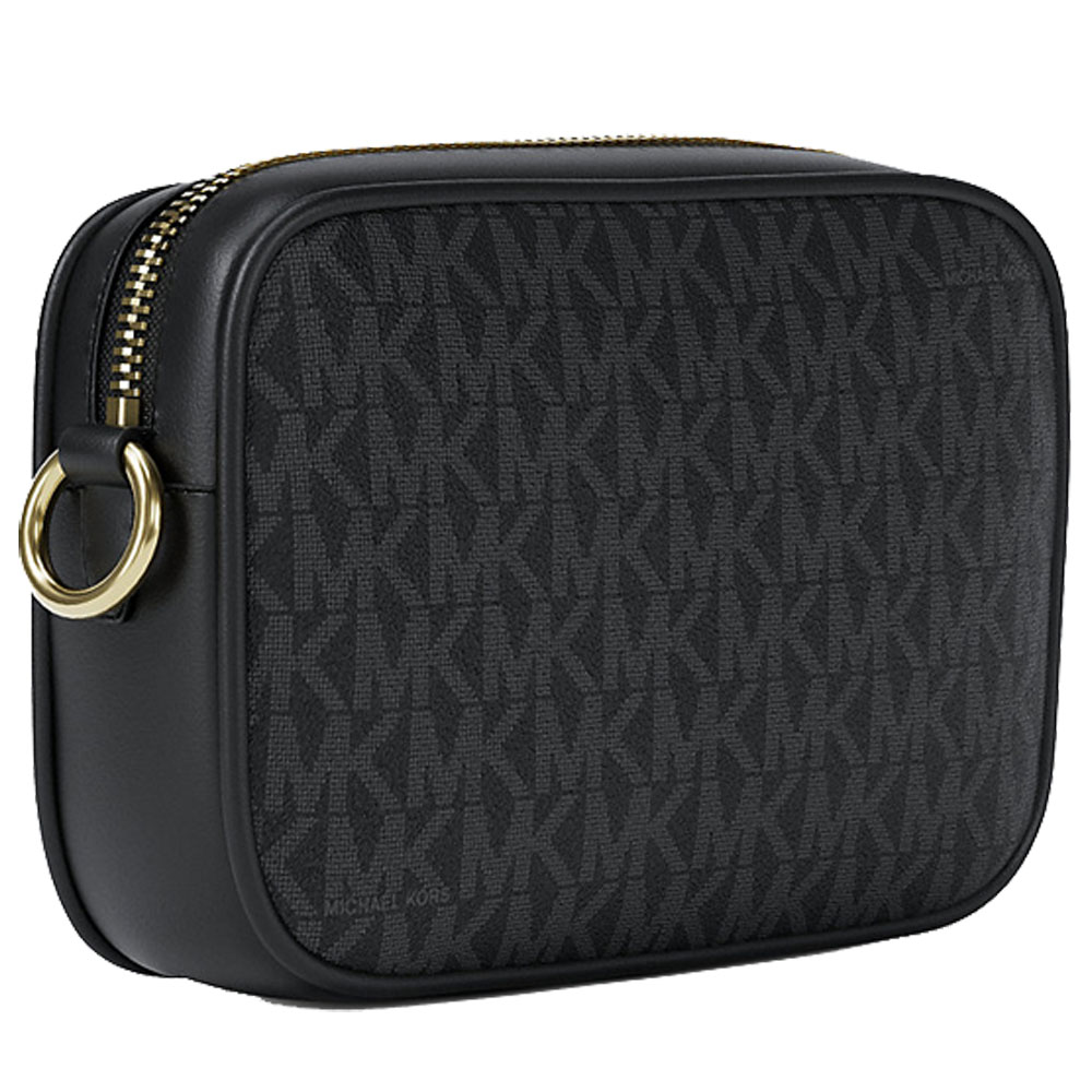 Michael Kors Jet Set Small Signature Logo Camera Crossbody Bag Black # 35R6GTVC5B