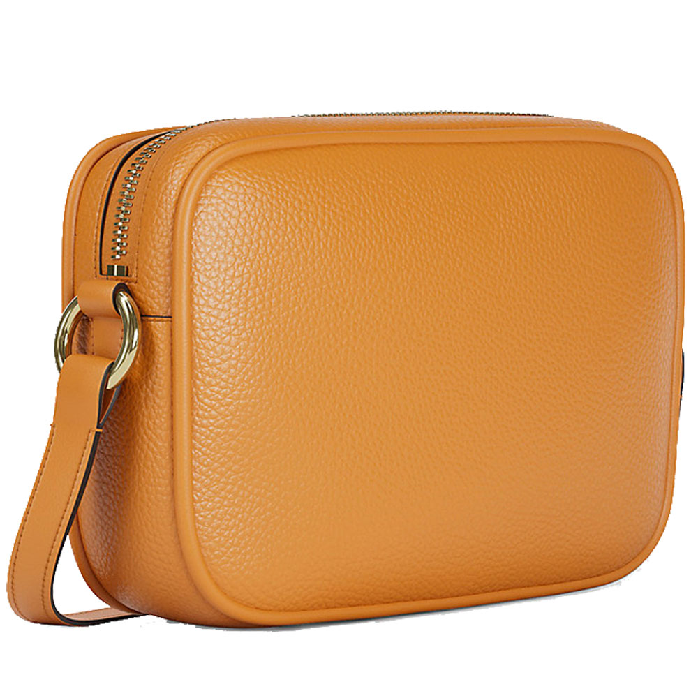 Michael Kors Jet Set Pebbled Leather Camera Crossbody Bag Radiant Orange # 35R6GTVC7L