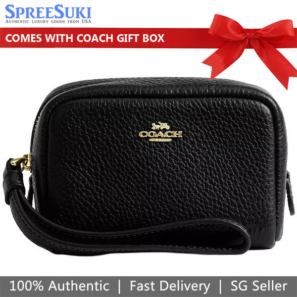Coach Pouch Wristlet Black # CW906