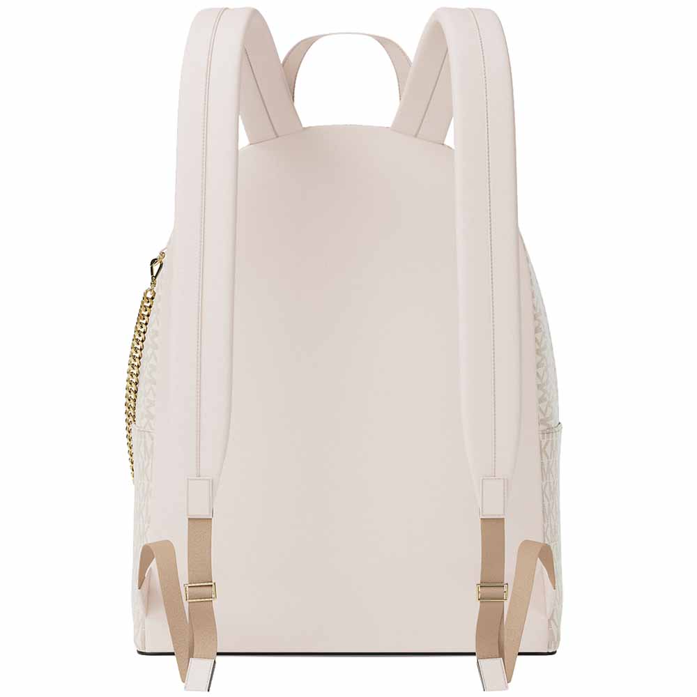 Michael Kors Slater Medium Signature Logo Backpack Light Cream Multi Off White # 35F5G04B2B
