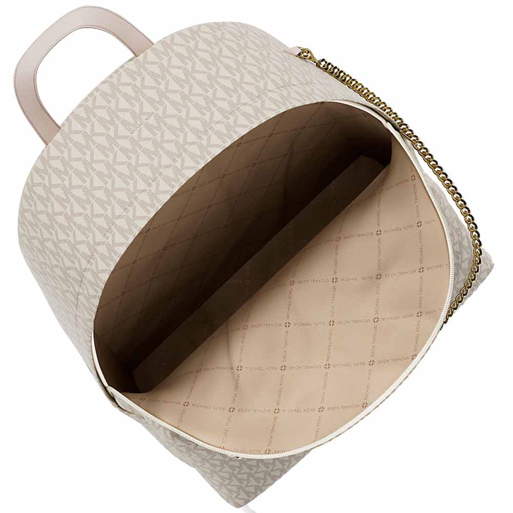 Michael Kors Slater Medium Signature Logo Backpack Light Cream Multi Off White # 35F5G04B2B