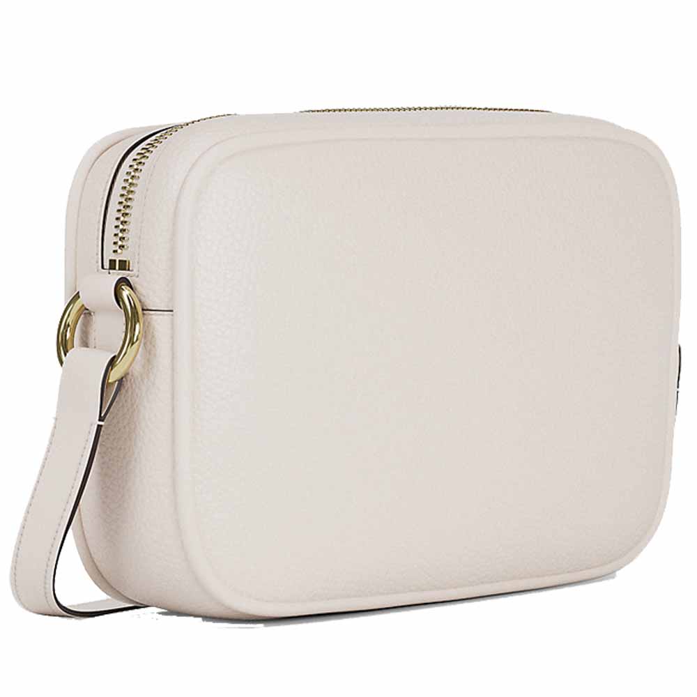 Michael Kors Jet Set Pebbled Leather Camera Crossbody Bag Light Cream # 35R6GTVC7L