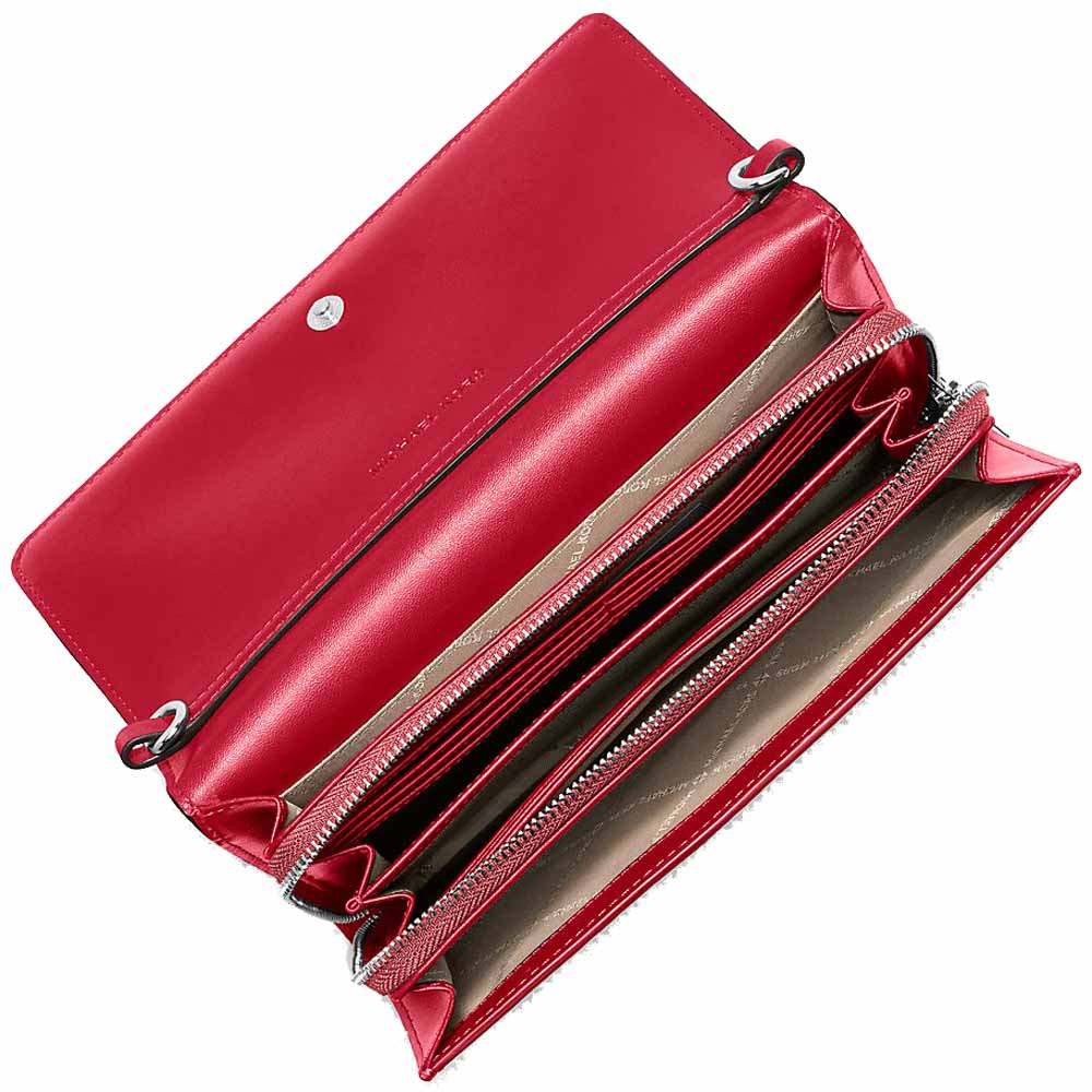 Michael Kors Jet Set Large Ombré Signature Logo Crossbody Bag Hibiscus Multi Red # 35F5STTC3Y